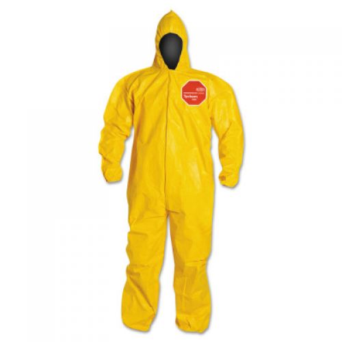 Tychem 2000 Coveralls with Attached Hood, Bound Seams, Yellow, 2X-Large