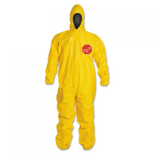 Tychem 2000 Coveralls with Attached Hood, Taped Seams, Yellow, 2X-Large