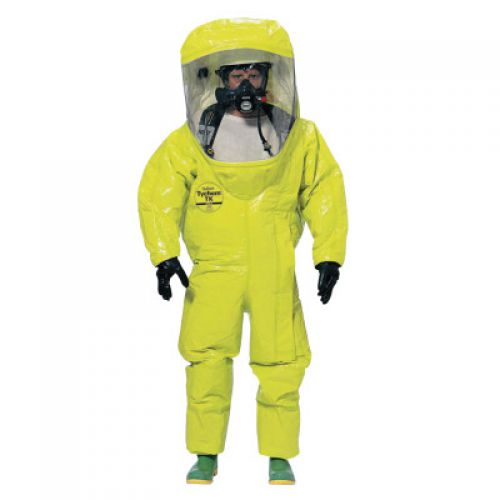 Tychem TK Encapsulated Level A Suit Rear Entry, Lime Yellow, Large
