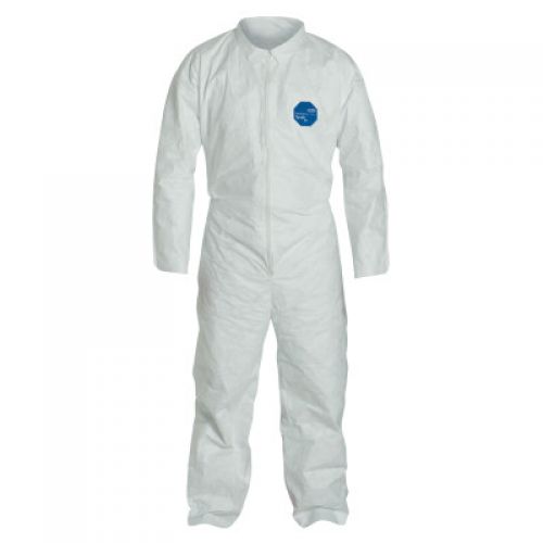 Tyvek 400 Collared Coveralls, Elastic Waist, Open Ankles/Wrists, Front Zipper, Serged Seams, White, 2X-Large