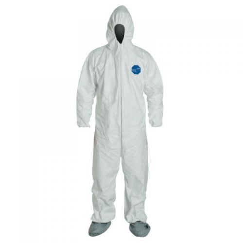 Tyvek 400 Coverall with Attached Hood and Boots, White, 2X-Large