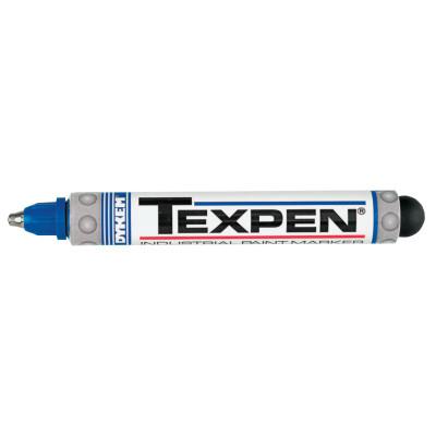TEXPEN Industrial Steel Ball Tip Paint Marker, Blue, 3/32 in, Medium