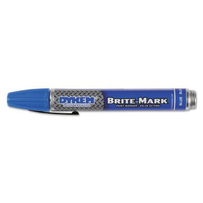 BRITE-MARK 40 Threaded Cap/Barrel Permanent Paint Marker, Valve Action, Blue, Medium