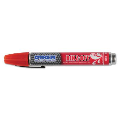 RINZ OFF Water Removable Temporary Marker, Red, Broad Threaded Cap
