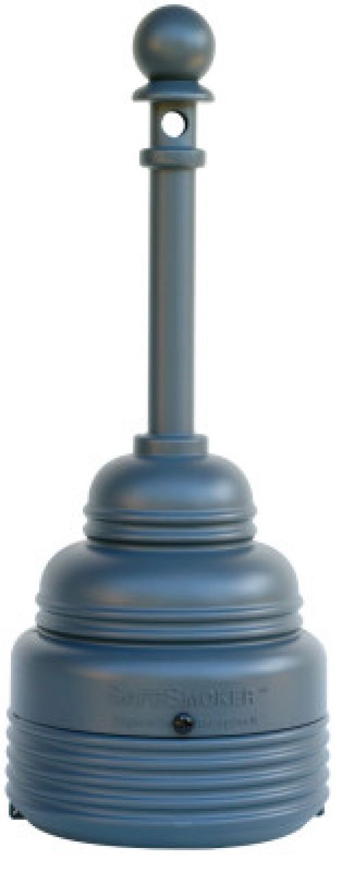 1208 Series FM Approved SafeSmoker Receptacles, 4 gal, 43" h, Polyethylene, Gray