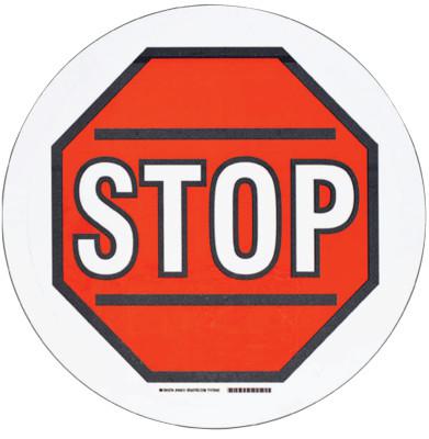 Floor Safety Signs, Stop, White/Red/Black
