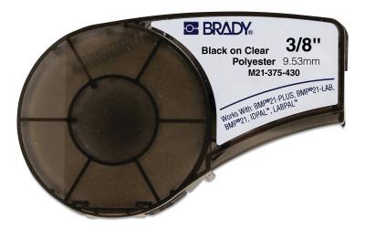 BMP21 Plus Series B-430 Clear Polyester Component/Panel Label, 21 ft x 0.375 in W, Black on Clear