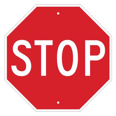 STOP Signs, 18w x 18h, White on Red