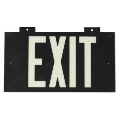 Glo High Performance Glow-In-The-Dark Exit Signs, Black, Single Face