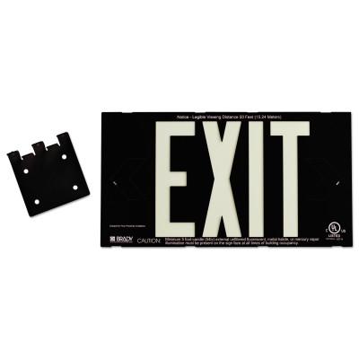 Glo High Performance Glow-In-The-Dark Exit Signs, Black, Double Face