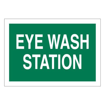 Eye Wash Station Signs, White on Green - Advanced Safety Supply ...