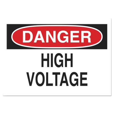 Health & Safety Signs, Danger - High Voltage, 10X14 Polyester Sticker