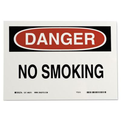Health & Safety Signs, Danger - No Smoking, 7X10 Polyester Sticker