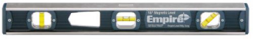 EMPIRE LEVEL Magnetic Aluminum Levels, 18 in, 3 Vials
