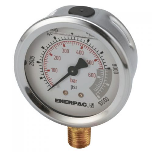 ENERPAC Glycerine Filled Hydraulic Pressure Gauge, 0 - 10,000 psi, 1/4 in NPT