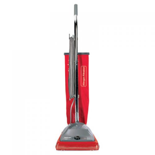 Commercial Standard Upright Vacuum, 19.8lb, Red/Gray