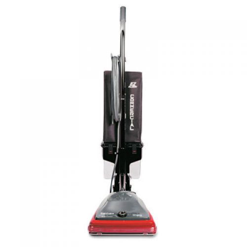 Commercial Lightweight Bagless Upright Vacuum, 14lb, Gray/Red