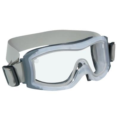 DUO Safety Goggles, AntiScratch/AntiFog, Clear Poly, Cloth Strap, Frosted Frame