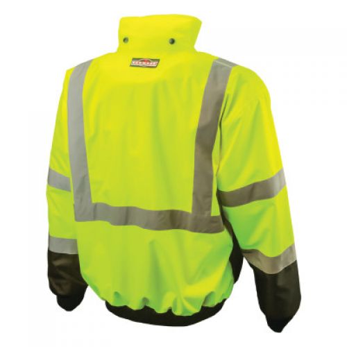 SJ110B Two-in-One High Visibility Bomber Safety Jacket, 2XL, Polyester, Green