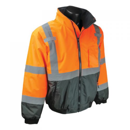 SJ110B Two-in-One High Visibility Bomber Safety Jacket, XL, Polyester, Orange