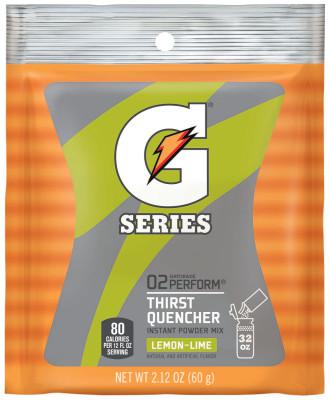 G Series 02 Perform Thirst Quencher Instant Powder, 2.12 oz, Pouch, 32 oz Yield, Lemon-Lime