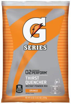 G Series 02 Perform Thirst Quencher Instant Powder, 51 oz, Pouch, 6 gal Yield, Orange