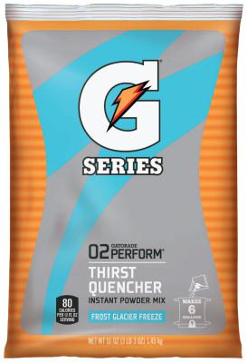 G Series 02 Perform Thirst Quencher Instant Powder, 51 oz, Pouch, 6 gal Yield, Glacier Freeze