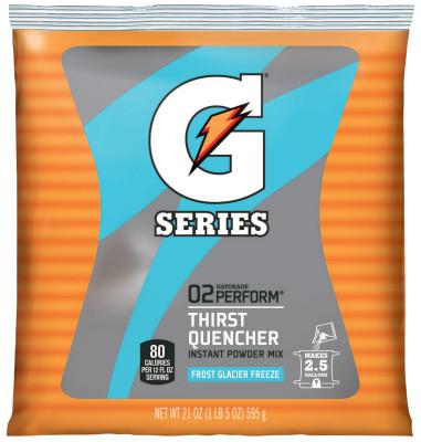 G Series 02 Perform Thirst Quencher Instant Powder, 21 oz, Pouch, 2.5 gal Yield, Glacier Freeze