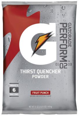 G Series 02 Perform Thirst Quencher Instant Powder, 51 oz, Pouch, 6 gal Yield, Fruit Punch
