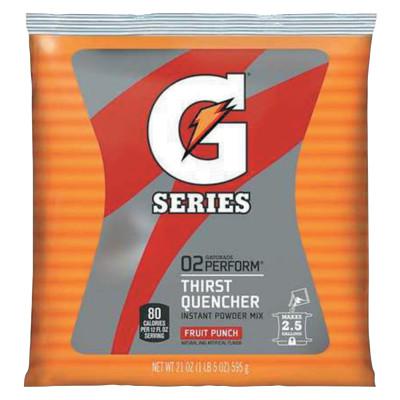 G Series 02 Perform Thirst Quencher Instant Powder, 21 oz, Pouch, 2.5 gal Yield, Fruit Punch