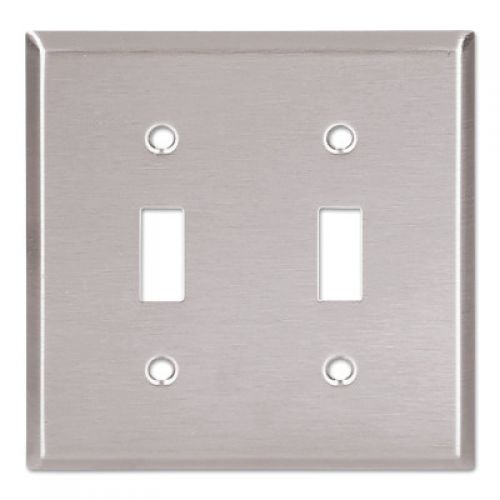 WALLPLATE 2G TOGGLE RECEPTACLE MID SS
