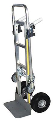 2-Position Convertible Hand Truck, 800 lb Load Cap, 8 in x 18 in Beveled Toe Plate, Twin Pin Handle, Pneumatic Wheels