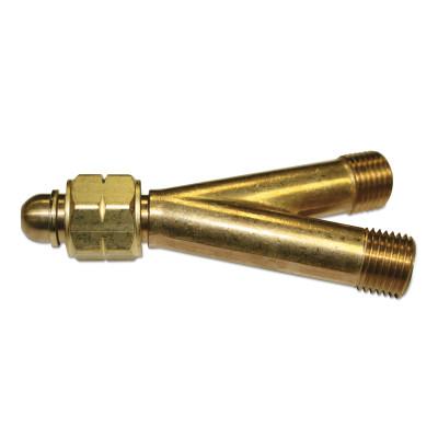 Y Connections, 200 PSIG, Brass, Acetylene/Fuel Gases, 9/16 in - 18 (M)