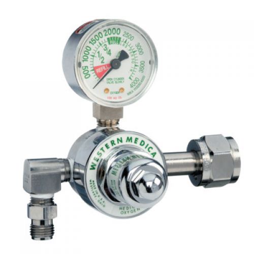 M1 Series Preset Pressure Gauge Regulators, Oxygen, CGA540 Nut/Nipple, 3,000 psi