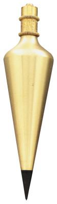 Brass Plumb Bobs, 16 oz, Hardened Steel/Brass
