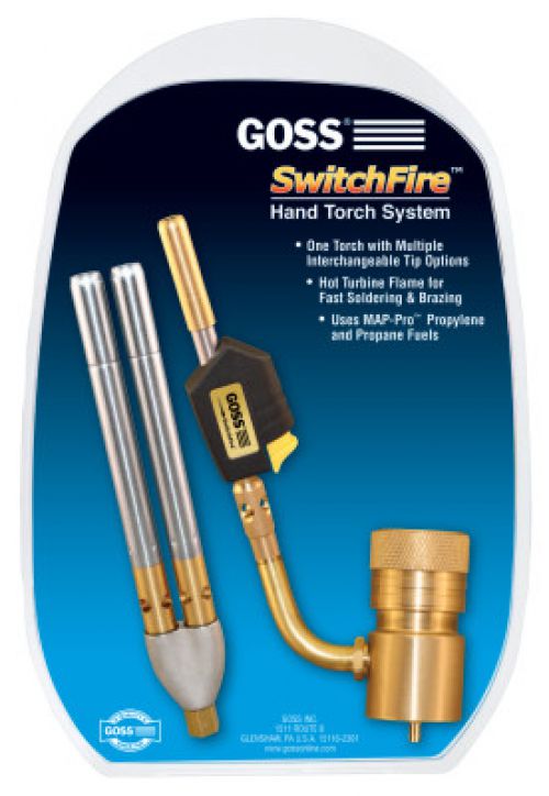 SwitchFire Hand Torch Kit, Braze/Solder, Regulator, Piezo Lighter Tip, Twin Tip