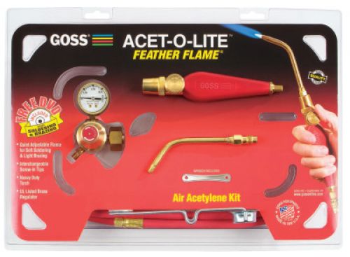 Feather Flame Air-Acetylene Torch Outfit, 3/16 in, Acetylene(B), Soldering/Brazing