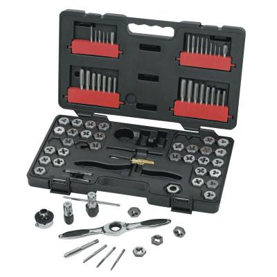 75 Piece Combination Ratcheting Tap and Die Drive Tool Set, Inch/Metric, Hex