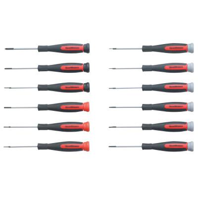 GEARWRENCH 12 Piece Combination Mini Dual Material Screwdriver Sets, Black/Red