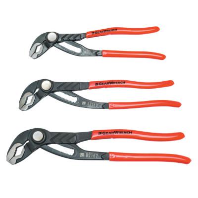 Push Button Tongue and Groove Plier Set, 8 in, 10 in & 12 in, V-Jaw