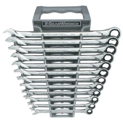 16 Pc XL Combination Ratcheting Wrench Sets, 12 Point, Metric