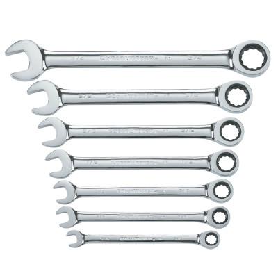 GEARWRENCH 7 Piece Combination Ratcheting Wrench Sets, SAE