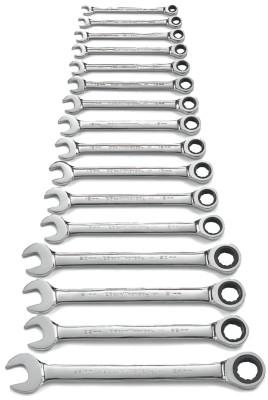 16 Pc. Combination Ratcheting Wrench Sets, Metric