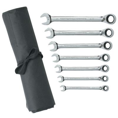 GEARWRENCH 7 Pc. Reversible Combination Ratcheting Wrench Sets, Inch