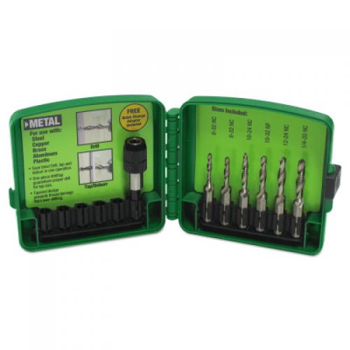 Drill/Tap Sets, 1/4 in. Hex, Steel