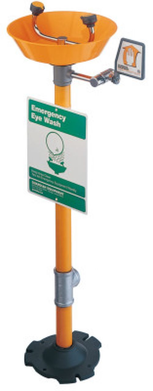 Pedestal Mounted Eye Washes, 11 1/2 in, Plastic
