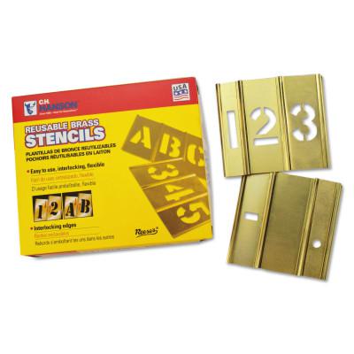 15 Piece Single Number Sets, Brass, 3 in