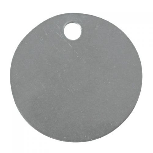 Stainless Steel Tags, 20 gauge, 1 1/2 in Diameter, 3/16 in Hole, Circle