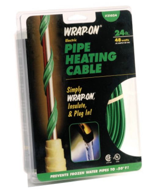 WRAP-ON Pipe Heating Cables, w/Thermostat, 120 V, Red
