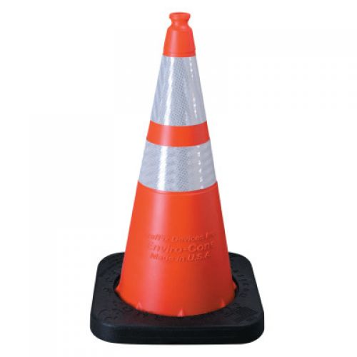 Enviro Cones, 28" 10 lb, 1 -  4" & 1 - 6" Reflective Collar, LDPE, Orange